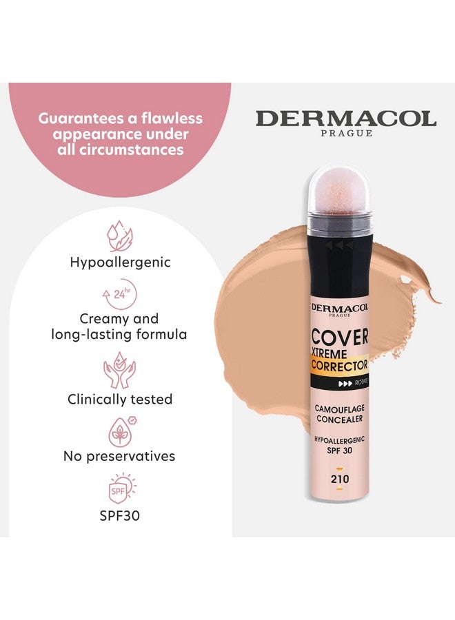 ديرماكول - قلم كونتور كوفر إكستريم كوريكتور، كونتور سائل يدوم طويلاً غير مسبب للحساسية مع عامل حماية من الشمس 30، تركيبة خفيفة عالية التغطية، مكياج كونتور مصحح للبشرة المعرضة لحب الشباب رقم 5 (221) - Image 3