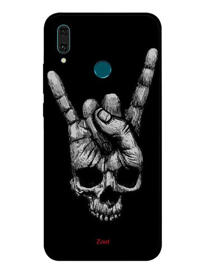 NIBEMINENT Yo Skull Printed Protective Case Cover For Huawei Y9 2019 Grey/Black