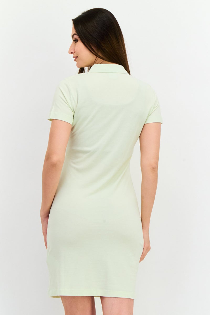 Lyle & Scott Women Embroidered Logo Polo Dress, Pista Green - Image 3