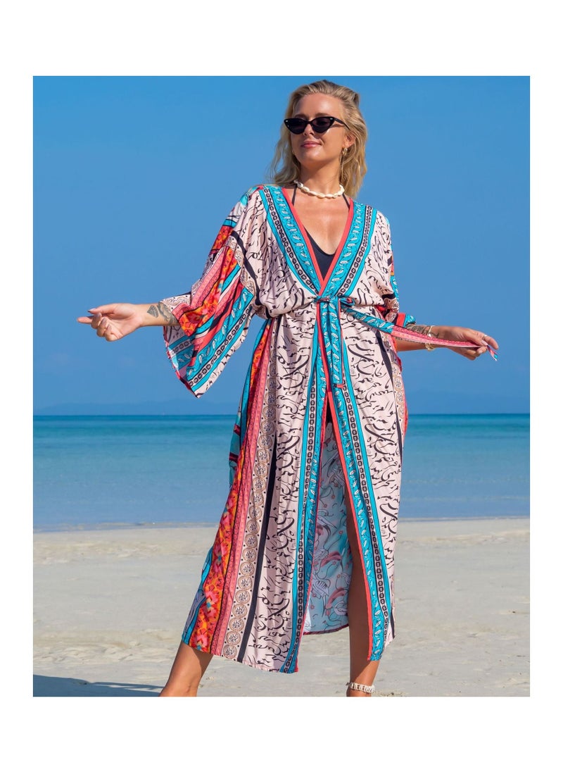 Loquat Beach Printed Robe Sunscreen Cover  - Image 1