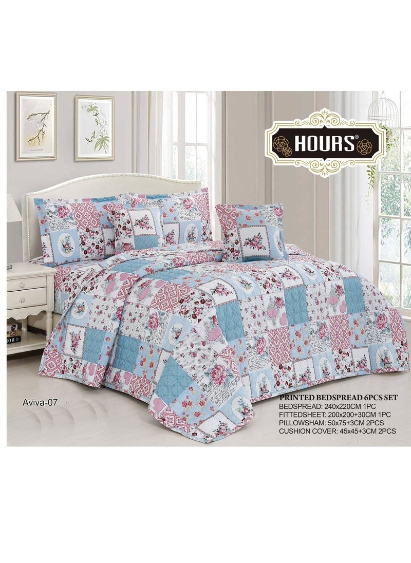 Hours - Compressed horse bedspread comforter set with a sophisticated pattern, 6 pieces, king size, two twins - Image 1