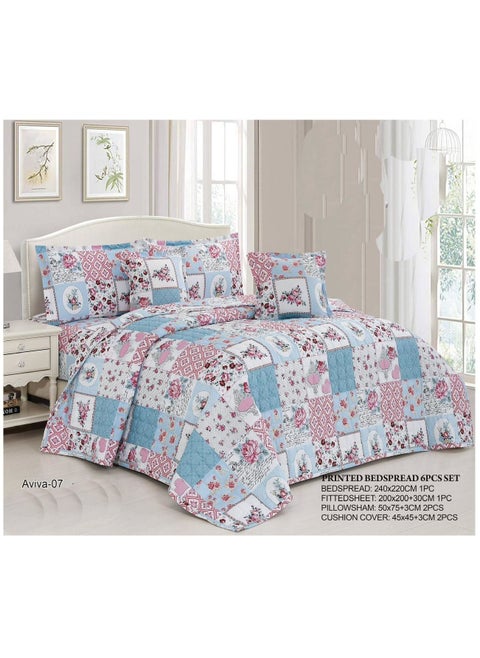 Compressed horse bedspread comforter set with a sophisticated pattern, 6 pieces, king size, two twins