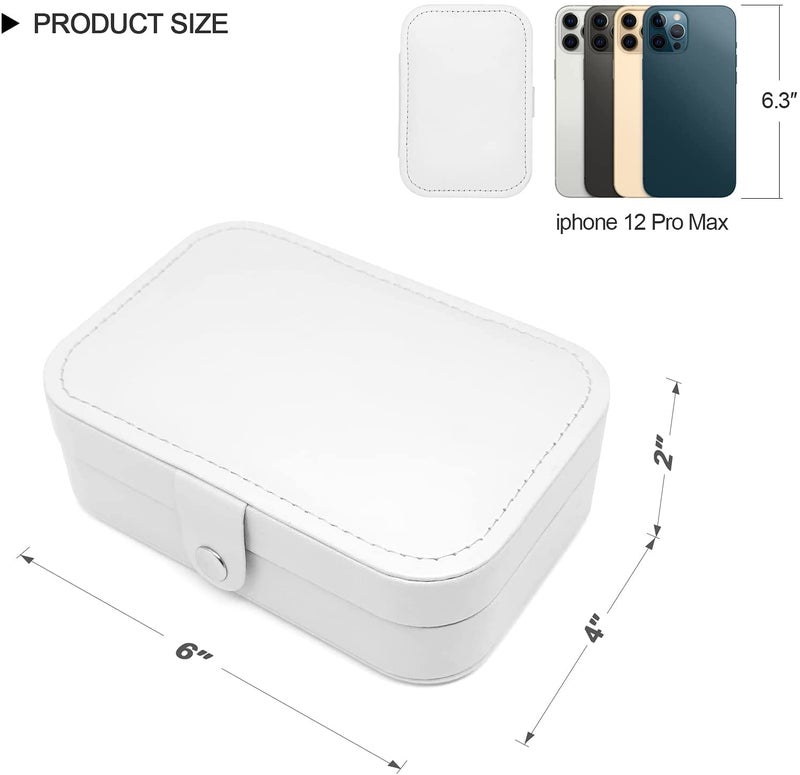 KeepCart Pu Leather Jewelry Box Organizer For Earring Rings Necklace Jewelry Holder Case, Special Gifts For Girls Women, White - Image 3