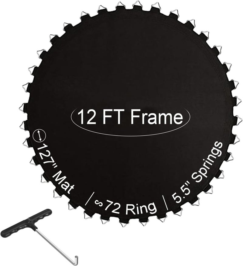 Ketofa 12FT 14FT 15FT Trampoline Mat Replacement, Fits 5.5" Springs 72 80 V-Hooks Round Trampoline Frame,Premium Trampoline Jumping Mat (Excluding Frame and Spring) - Image 1