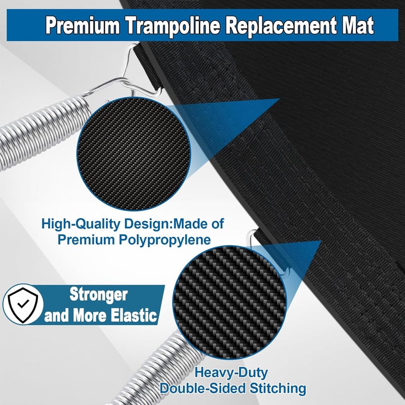 Ketofa 12FT 14FT 15FT Trampoline Mat Replacement, Fits 5.5" Springs 72 80 V-Hooks Round Trampoline Frame,Premium Trampoline Jumping Mat (Excluding Frame and Spring) - Image 2