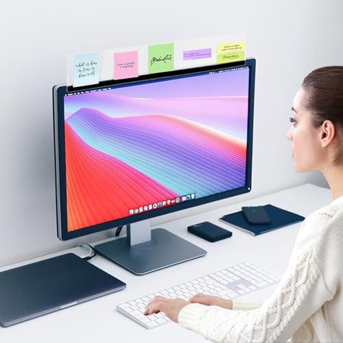 Yocoolfun Monitor Memo Board Top Mount,18" Monitor Sticky Note Holder,Sticky Boards,Message Board for Computer Monitors - Image 3