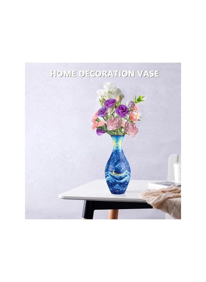 The Bros 3D Puzzle Vase - Unique Flower Vase Crafted from 160 Curved Plastic Puzzle Pieces - Perfect Housewarming Gift for Flower Arrangements and Home Decoration - Image 4