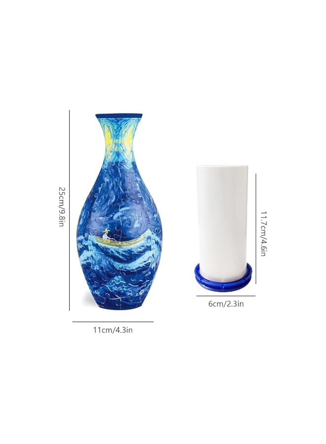 The Bros 3D Puzzle Vase - Unique Flower Vase Crafted from 160 Curved Plastic Puzzle Pieces - Perfect Housewarming Gift for Flower Arrangements and Home Decoration - Image 2