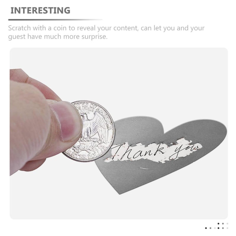 Rose Gold Heart Shaped Scratch Off Stickers Seals 2 Rolls For DIY Valentine Birthday Party - Image 4