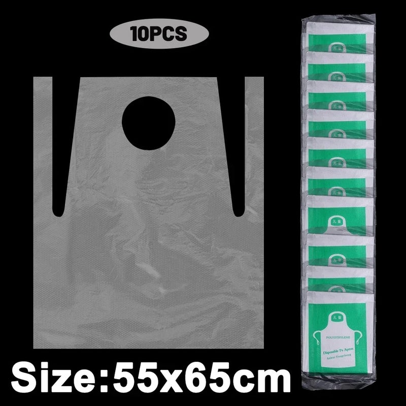 10PCS Disposable Kitchen Aprons Plastic Waterproof Apron Individually Packing Gowns for Men Women Kitchen Protection Accessories - Image 1
