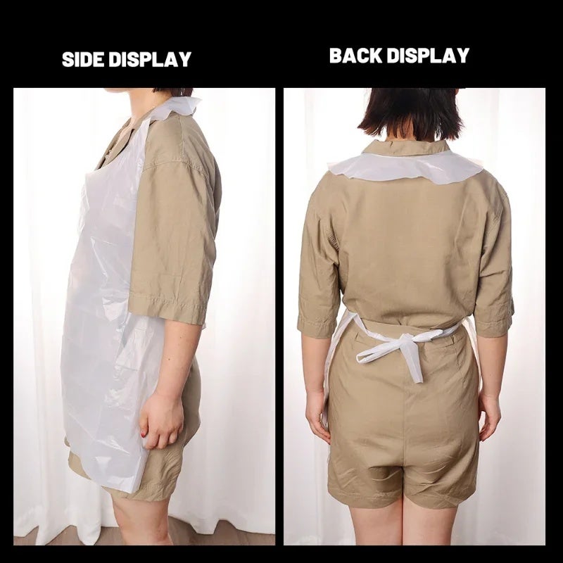 10PCS Disposable Kitchen Aprons Plastic Waterproof Apron Individually Packing Gowns for Men Women Kitchen Protection Accessories - Image 4