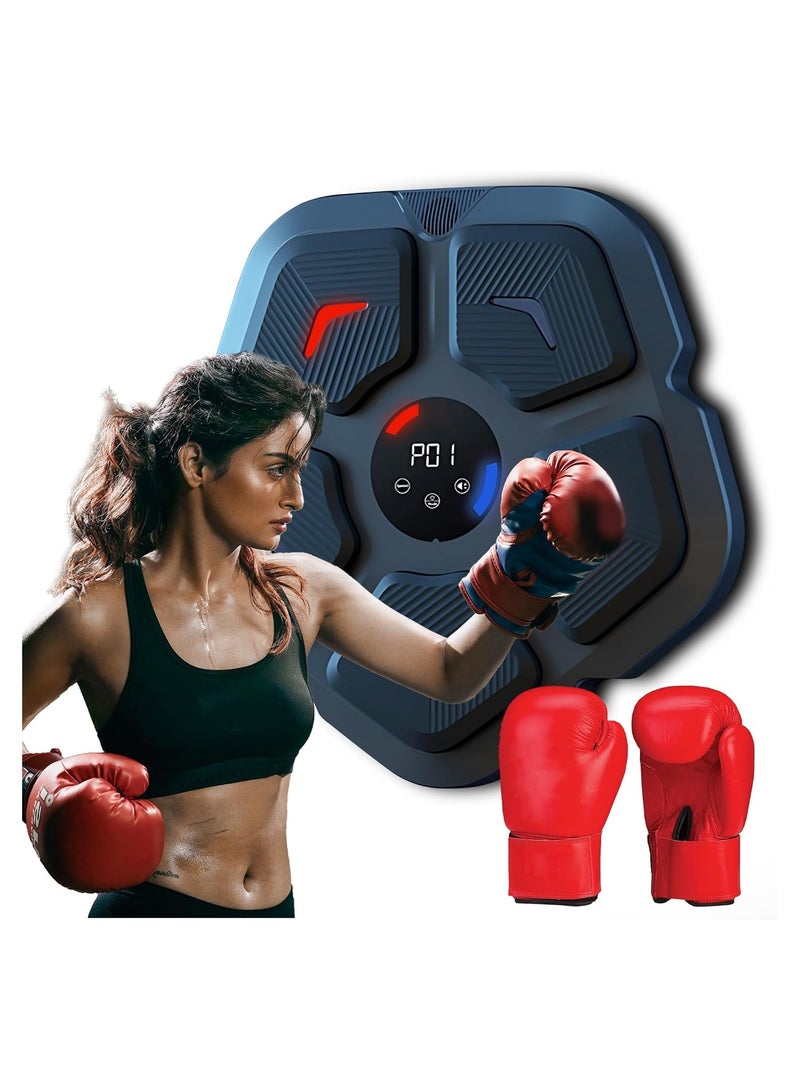 SYOSI Music Boxing Machine, Smart Boxing Machine with Gloves, Wall Mounted Music Workout Machine, Boxing Punching Mat Home Boxing Training Equipment, Intelligent Punching Target for Adults and Kids - Image 1