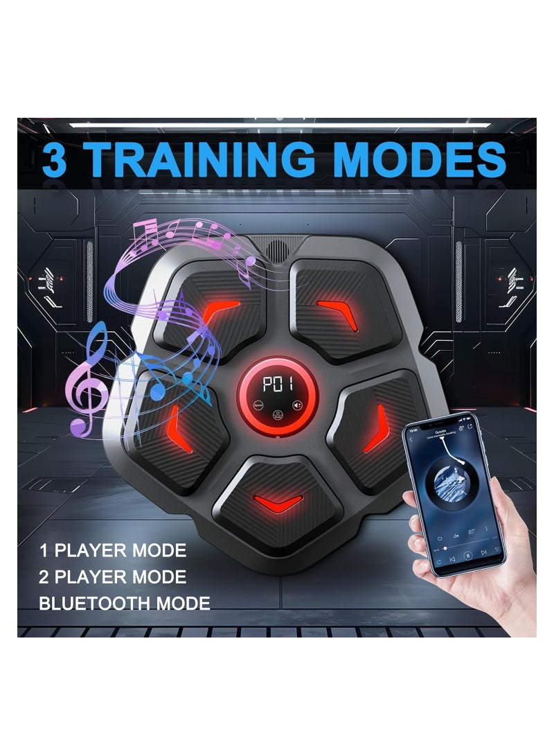 SYOSI Music Boxing Machine, Smart Boxing Machine with Gloves, Wall Mounted Music Workout Machine, Boxing Punching Mat Home Boxing Training Equipment, Intelligent Punching Target for Adults and Kids - Image 2