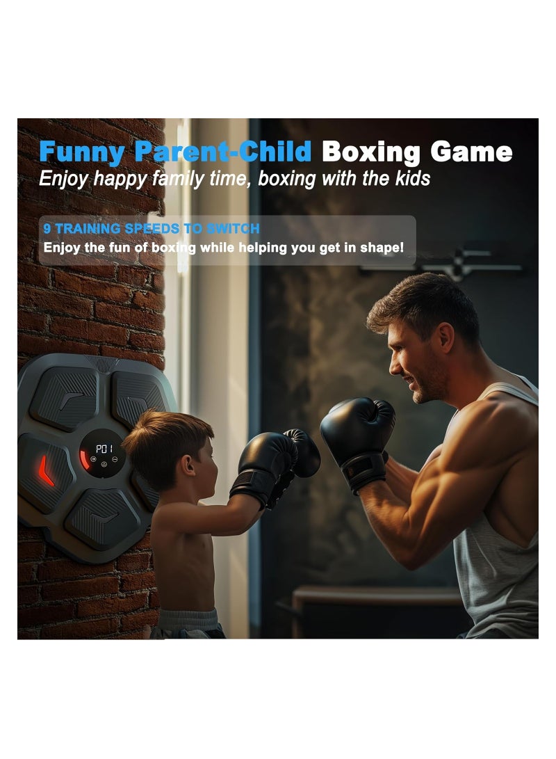 SYOSI Music Boxing Machine, Smart Boxing Machine with Gloves, Wall Mounted Music Workout Machine, Boxing Punching Mat Home Boxing Training Equipment, Intelligent Punching Target for Adults and Kids - Image 3
