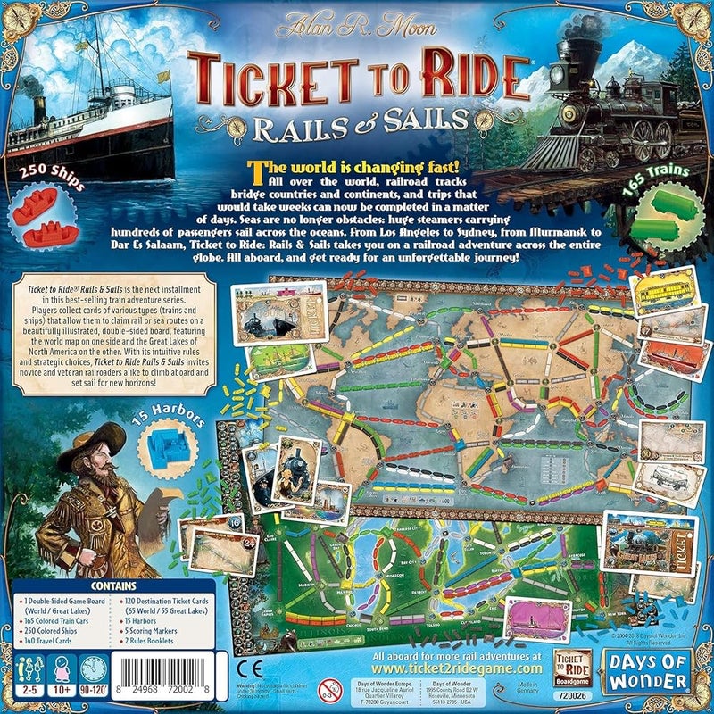 Asmodee Ticket to Ride Rails & Sails Board Game Family Train Game for Adults Ages 10+ 2-5 Players 60-120 Minutes Playtime Made by Days of Wonder - Image 3