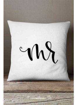 Cango Home Velvet Babyface White Black Mr. Men's Digital Printed Throw Pillow Case - White - CGH321  - Image 1