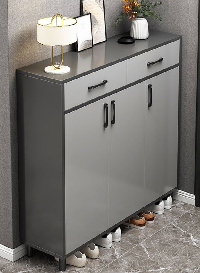 HXDream Shoe Cabinet Shoe Storage Rack Shoe Cabinet With 3 Doors And 2 Drawers Suitable For Doorways Corridors Living Rooms Cloakrooms Grey - Image 1