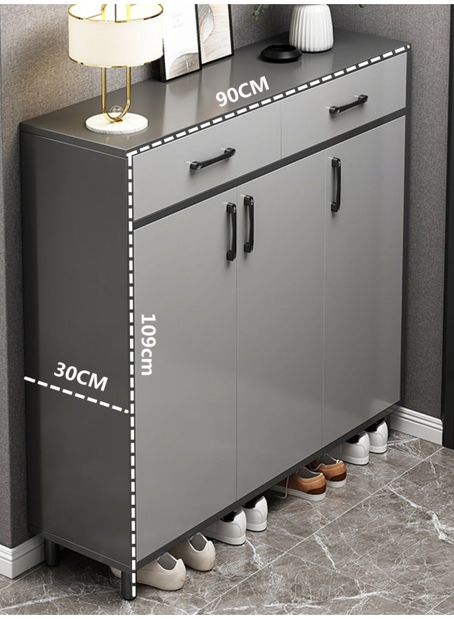 Shoe Cabinet Shoe Storage Rack Shoe Cabinet With 3 Doors And 2 Drawers Suitable For Doorways Corridors Living Rooms Cloakrooms Grey