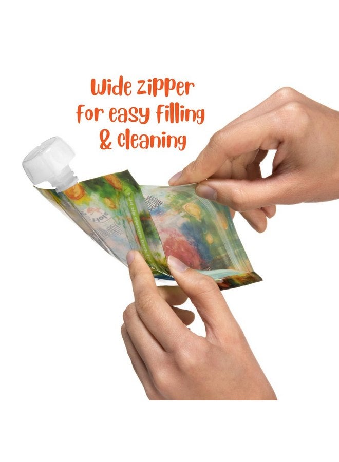 Flipping Holder Flipping Holder Reusable Baby Food Pouches for Toddlers | Food Safe, Freezer Safe | Refillable | Side Zip Closure | 10 Pack (5 oz, 10) - Image 3