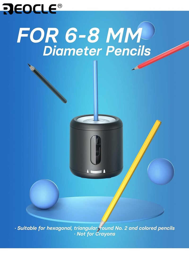 ريوكل مبراة قلم رصاص كهربائية محمولة خفيفة الوزن USB قابلة لإعادة الشحن قلم رصاص شحذ سريع لأقلام ملونة 6 8 مم للفنانين والطلاب والاستخدام المكتبي - Image 4