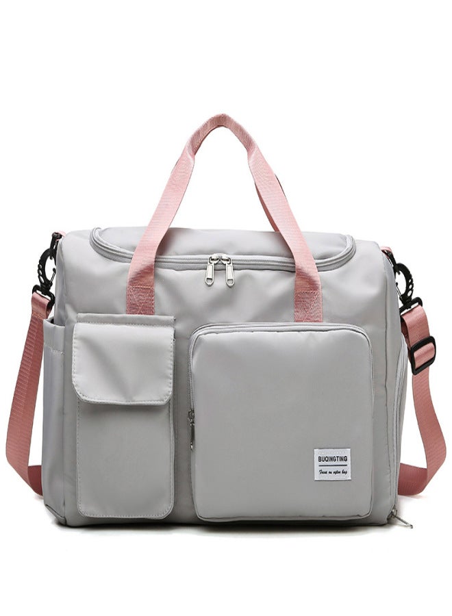 2021 fashion new sports fitness bag leisure yoga bag large capacity outdoor business travel travel bag storage bag green powder - Image 4