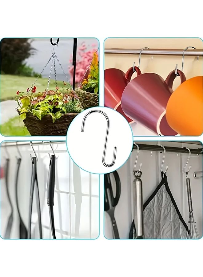 Black Metal Hooks Set Of 4 Wall Mounted For Plants Bird Feeders Lanterns Fence - Image 3