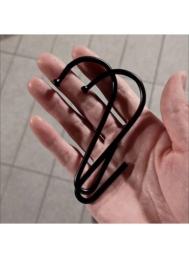 Black Metal Hooks Set Of 4 Wall Mounted For Plants Bird Feeders Lanterns Fence - Image 1