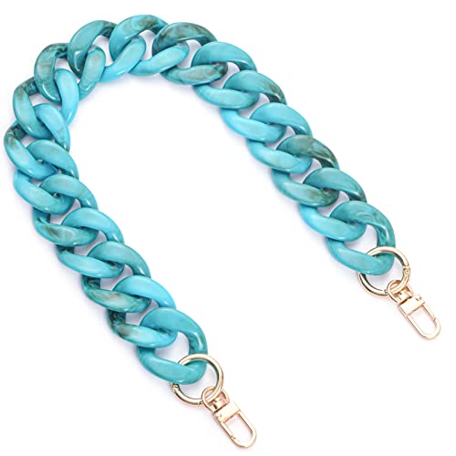 AUMEY Handbag Chain Straps Acrylic Purse Chain Strap Fashionable Replacement Purse Clutches Handles for Purse Handbags DIY Crafts, 15.7 inch of Each (03-Lake blue) - Image 1