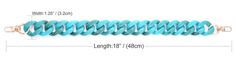 AUMEY Handbag Chain Straps Acrylic Purse Chain Strap Fashionable Replacement Purse Clutches Handles for Purse Handbags DIY Crafts, 15.7 inch of Each (03-Lake blue) - Image 3