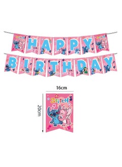 xppier Lilo & Stitch Birthday & Party Decoration Set, 50 Pcs Stitch & Lilo Cartoon Party Favor for Kids , Included Banners, Cake Decoration, Balloons  - Image 4