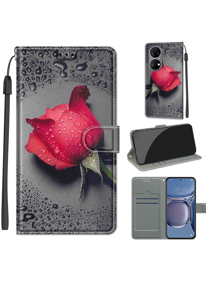 The Bros Voltage Coloured Drawing Magnetic Clasp Horizontal Flip PU Leather Case with Holder & Card Slots For Huawei P50