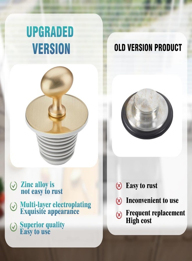 Generic Bathtub Drain Stopper, Rubber Drain Stopper, Bathroom Bathtub Plug, Suitable for Replacing Bathtub Drain Plug，Easy to Use (Gold) - Image 4