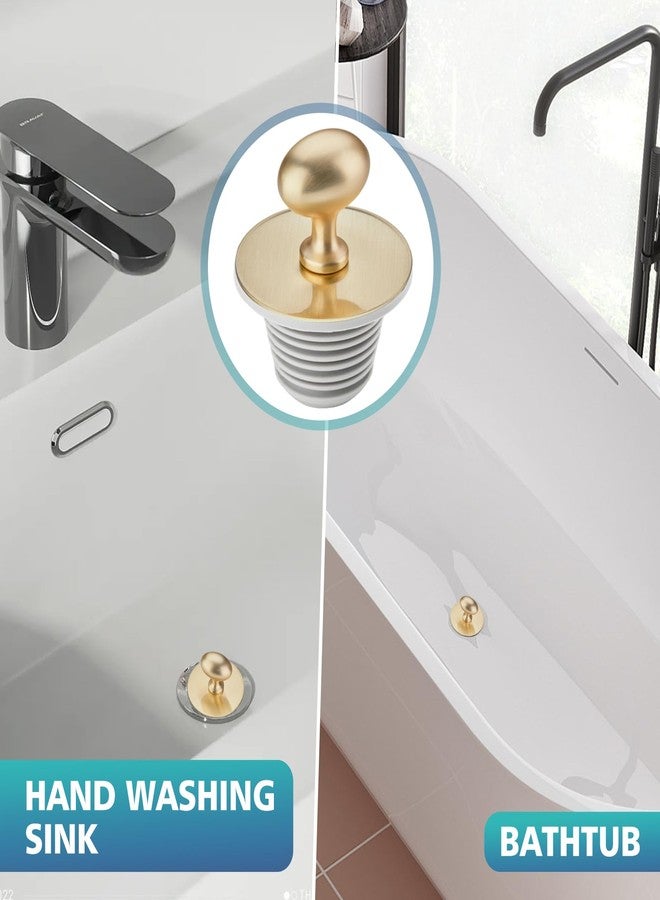 Generic Bathtub Drain Stopper, Rubber Drain Stopper, Bathroom Bathtub Plug, Suitable for Replacing Bathtub Drain Plug，Easy to Use (Gold) - Image 3