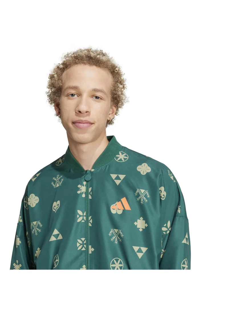 Adidas Bloom Sky Print Woven Bomber Jacket
