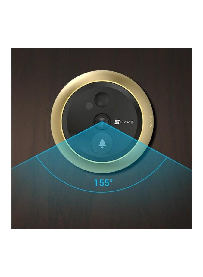 EZVIZ DP2C 1080p Video Door Viewer Peephole Camera with 4.3" Color Screen Display, Built in Chime, Rechargable Battery, APP Viewing, Two Way Audio, PIR Motion Detection, Metal Housing, Cloud/SD, Golden/Black - Image 4