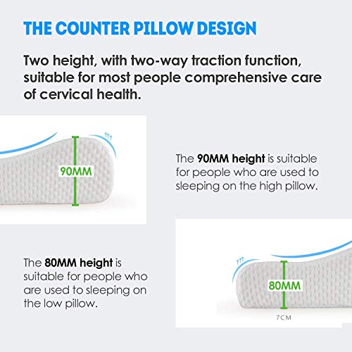 Sleepsia Memory Foam Pillow for Sleeping, Cool Gel Cervical Contour Orthopedic Bed Pillow with Washable Cover Supports Neck Shoulder Back Pain Relief (Pack of 2) - Image 3