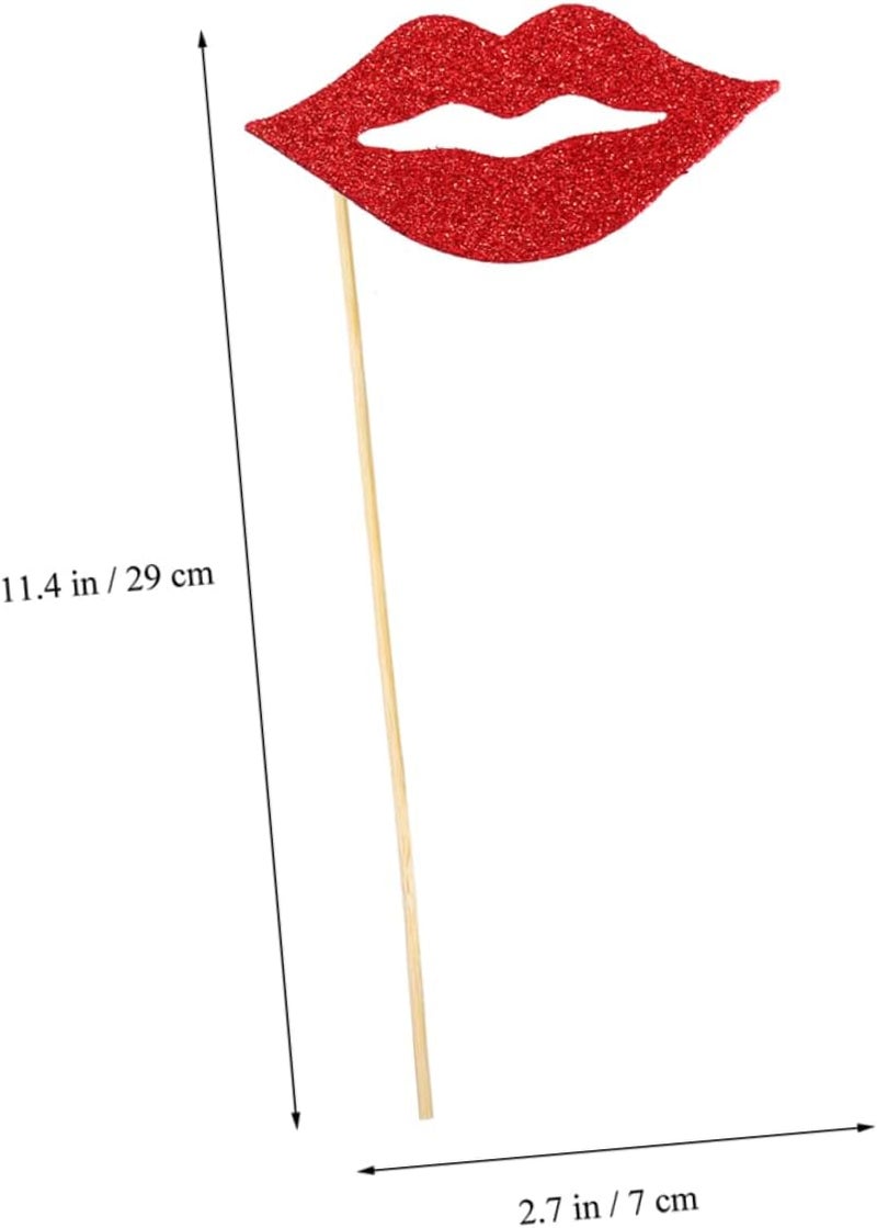 VOSAREA 40Sets Red Lips Photo Props Party Lip Decor Supplies Funny Festival Decorative Props for Birthday Weddings and Photobooth Events - Image 4