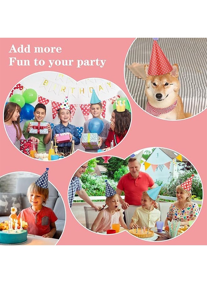11PCS Colorful Birthday Party Hats with Paper Crowns and 15pcs Noise Making Blowouts Cone Hats for Adults and Vibrant Paper Decorations for Birthdays Celebrations - Image 3