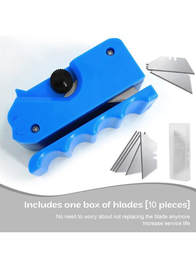 Holyenten Upgraded Cardboard Cutter for Cat Scratchers DIY, Handheld Cardboard Cutting Tool W/ 10 Blades for Making Cat Scratching Board & Bed (Blue) - Image 3
