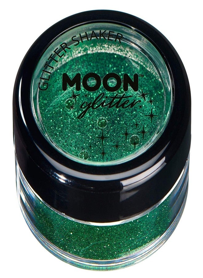 Moon Glitter Fine Glitter Shakers 100% Cosmetic Glitter for Face, Body, Nails, Hair and Lips - 0.17oz - Green - Image 1