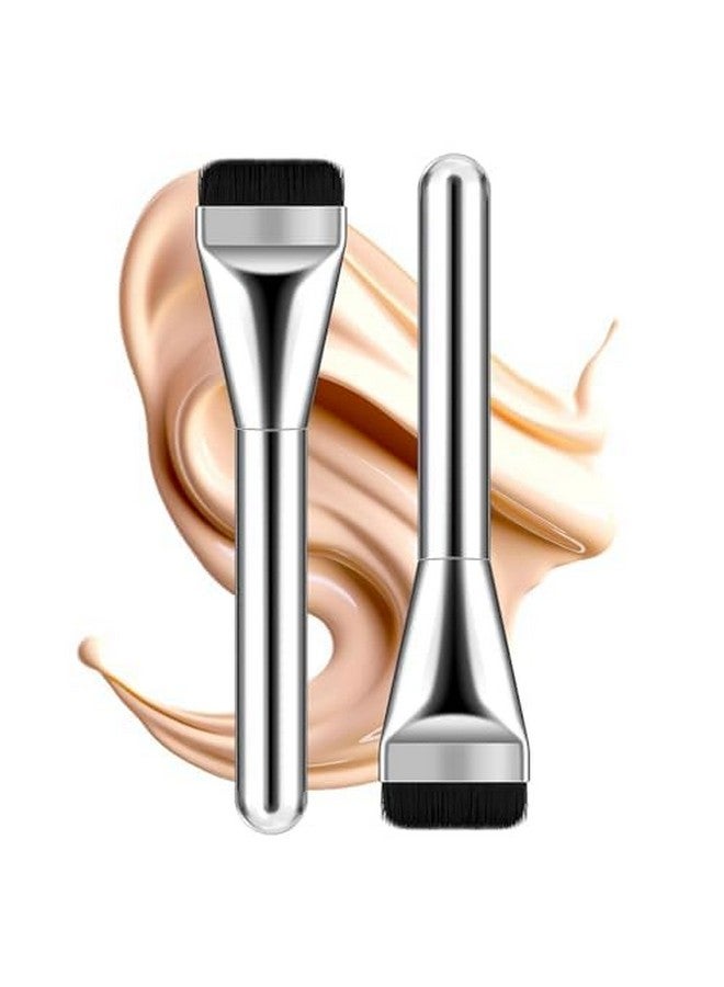 COSLUXE Flat Foundation Brush,Flat Head Foundation Brush For Liquid Makeup, Foundation Brush Set For Liquid, Cream Foundation Concealer Brush Makeup Brushes (2 - Pcs) - Image 1