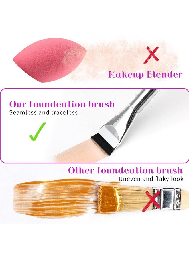 COSLUXE Flat Foundation Brush,Flat Head Foundation Brush For Liquid Makeup, Foundation Brush Set For Liquid, Cream Foundation Concealer Brush Makeup Brushes (2 - Pcs) - Image 5