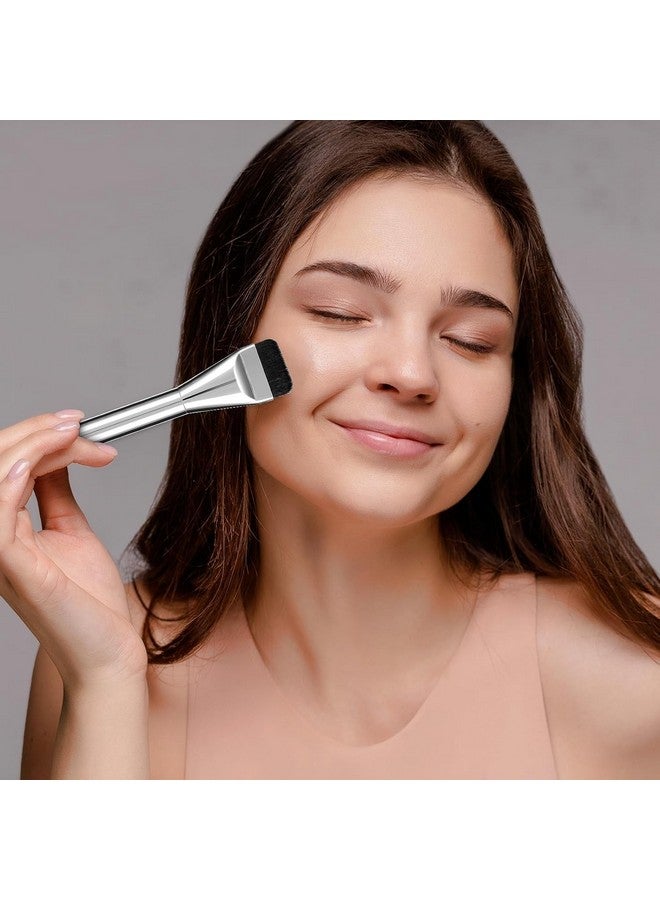 COSLUXE Flat Foundation Brush,Flat Head Foundation Brush For Liquid Makeup, Foundation Brush Set For Liquid, Cream Foundation Concealer Brush Makeup Brushes (2 - Pcs) - Image 3