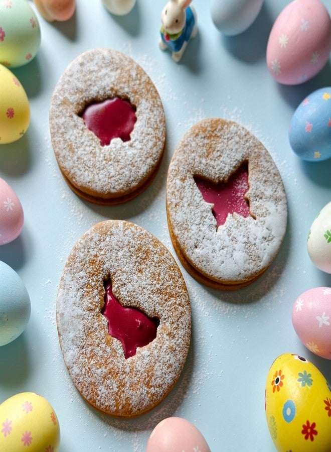 JOKUMO Easter Linzer Cookie Cutter Set 4 PC - Sheep, Butterfly and Rabbit - 18/0 Stainless Steel - Image 5