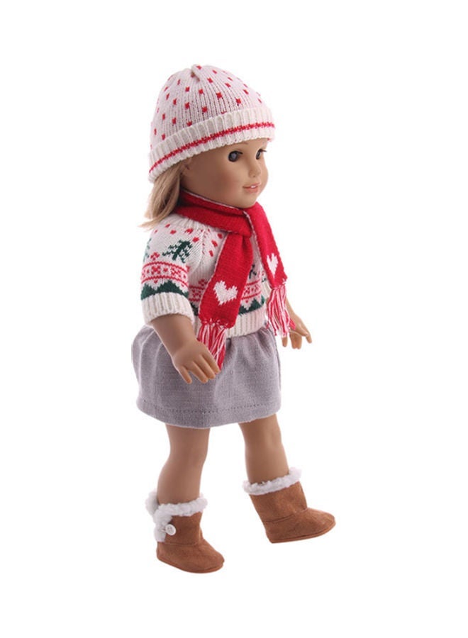 NIBEMINENT 3-Piece American Doll Clothes Sweater Set With Scarf 18inch  - Image 2