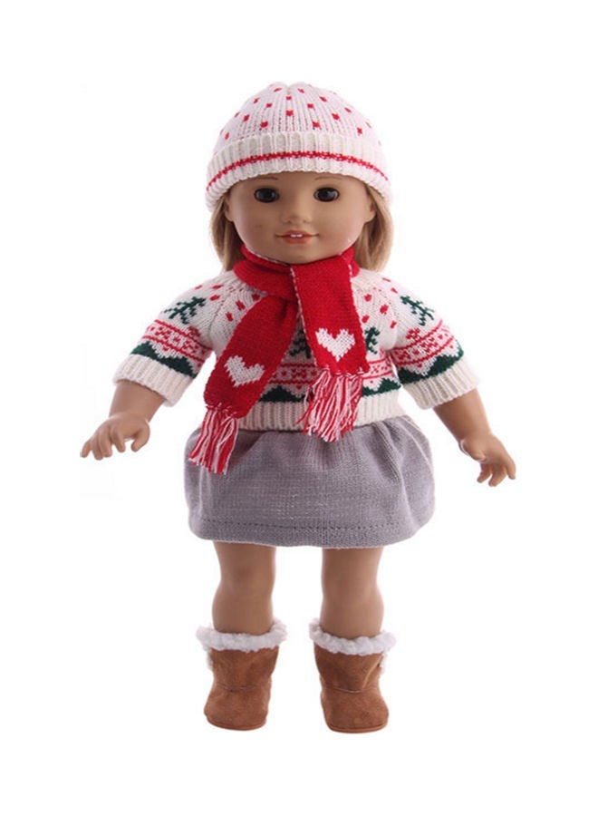 NIBEMINENT 3-Piece American Doll Clothes Sweater Set With Scarf 18inch  - Image 1