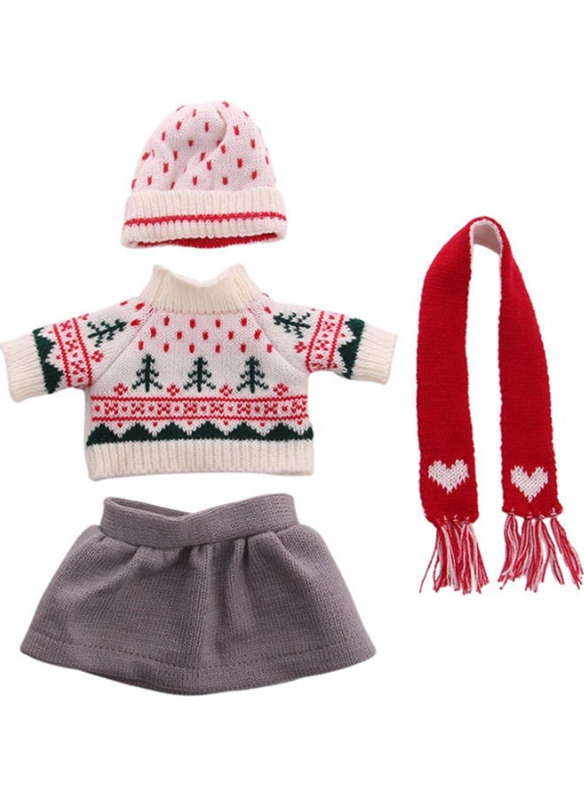NIBEMINENT 3-Piece American Doll Clothes Sweater Set With Scarf 18inch  - Image 3
