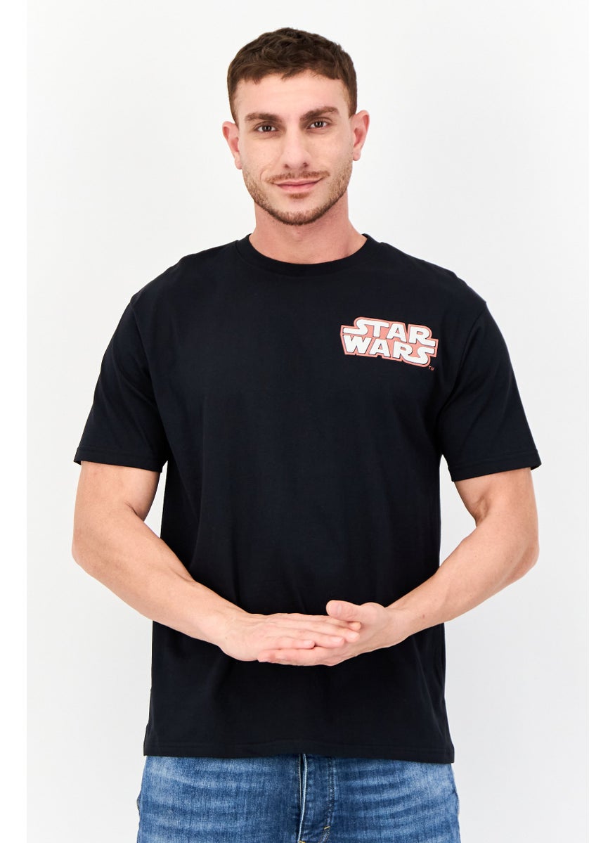 STAR WARS Men Crew Neck Graphic Print Short Sleeve T-Shirts, Black  - Image 1
