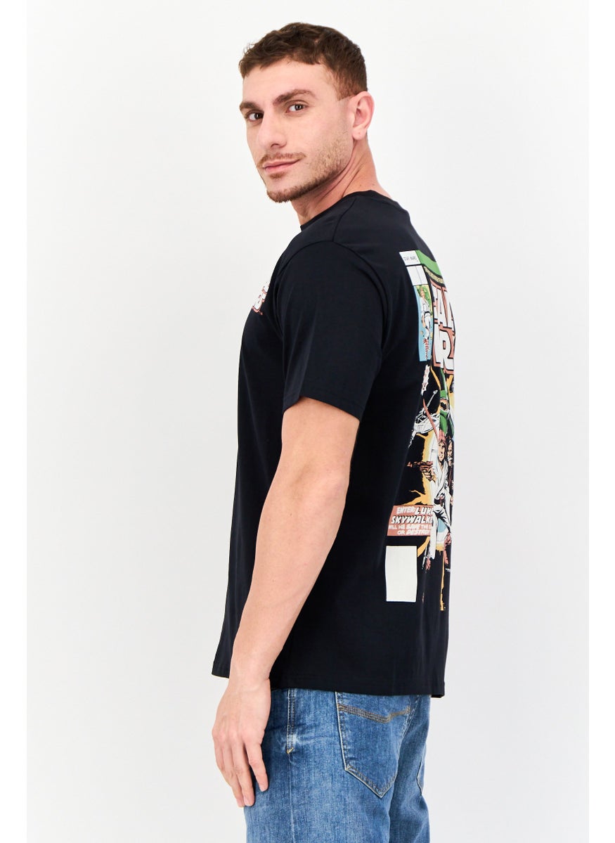 STAR WARS Men Crew Neck Graphic Print Short Sleeve T-Shirts, Black  - Image 4