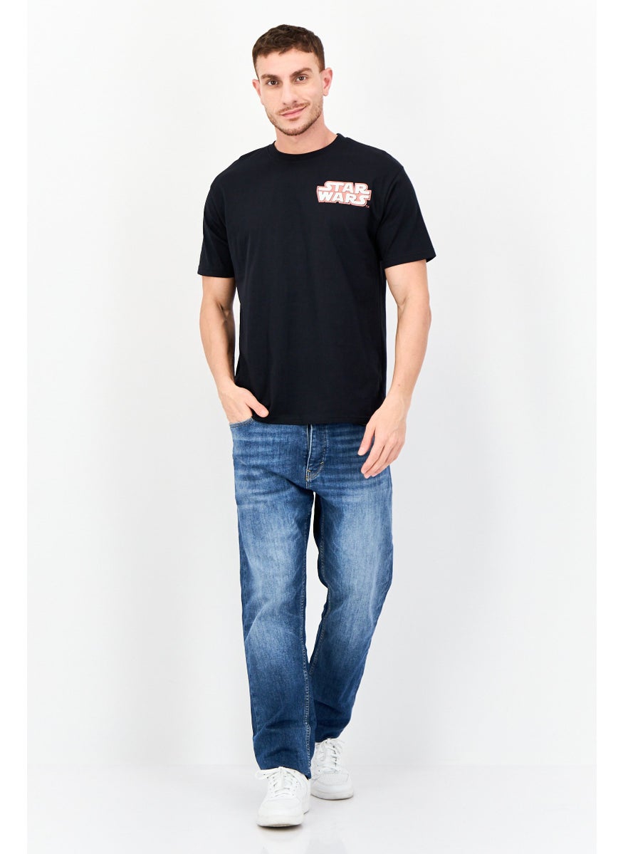 STAR WARS Men Crew Neck Graphic Print Short Sleeve T-Shirts, Black  - Image 2
